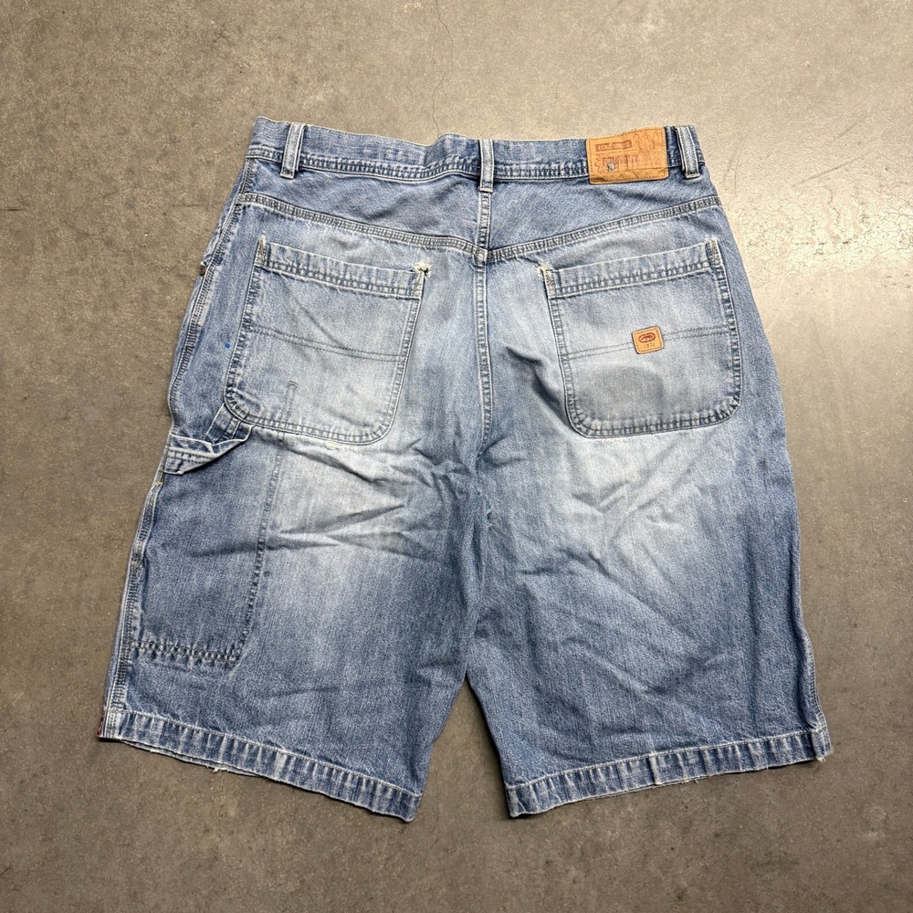 Ecko Unltd Denim Foundry Turnpike Shorts Mens 36 Blue Baggy Y2K Carpenter Short